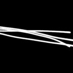 Minimalist white light streaks on black background, abstract digital art by Layne Morgan