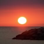 Sunset over ocean horizon fine art coastal photography by Layne Morgan