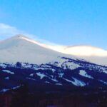 Snow covered mountain peak under blue sky landscape photography by Layne Morgan