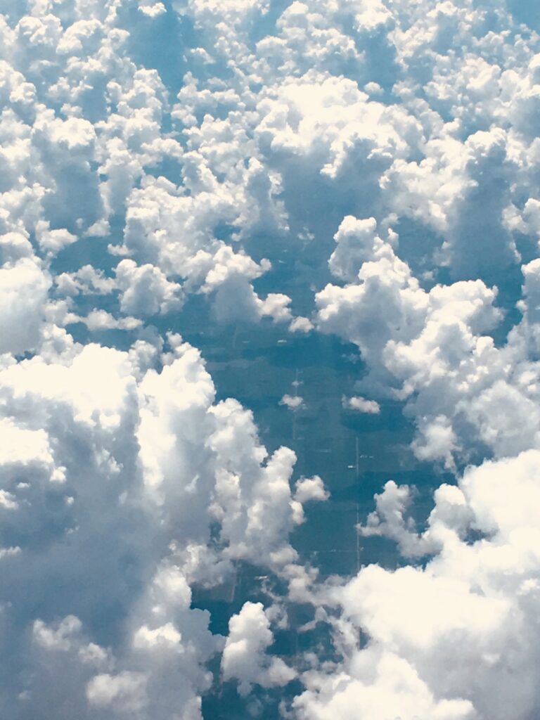 Abstract aerial cloud pattern viewed from above